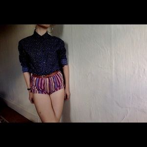 100% cotton black black patterned blouse